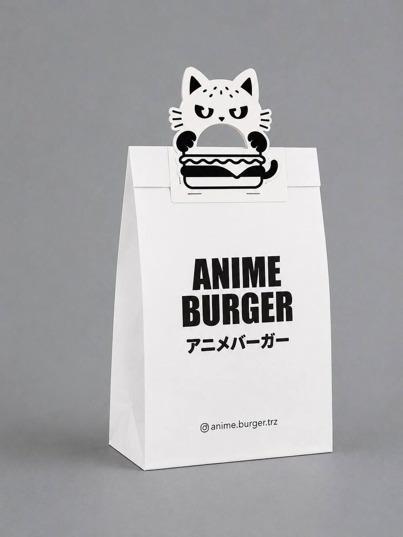 Фирменный стиль сети Anime Burger: упаковка и персонаж